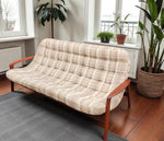 REFINISHED Mid Century Modern R.Huber Teak Scoop Sofa 1