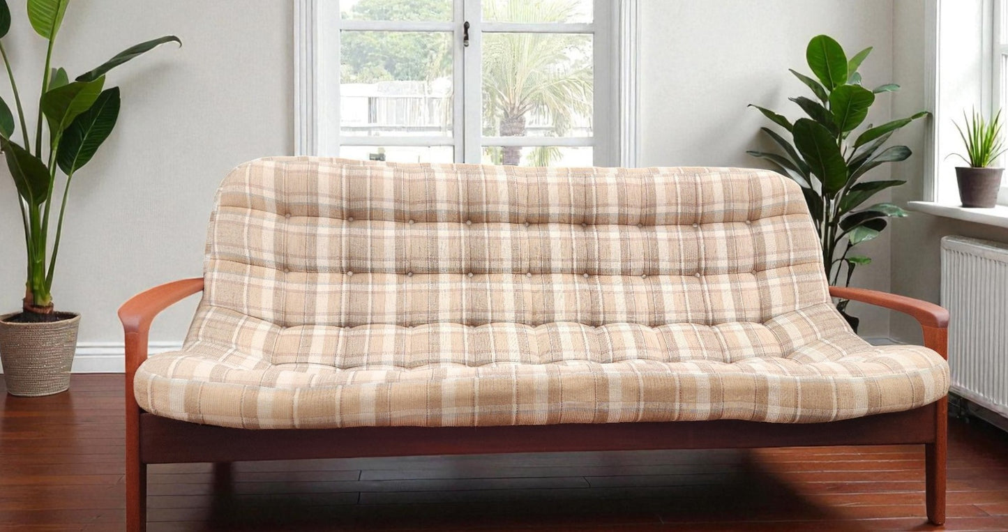 REFINISHED Mid Century Modern R.Huber Teak Scoop Sofa