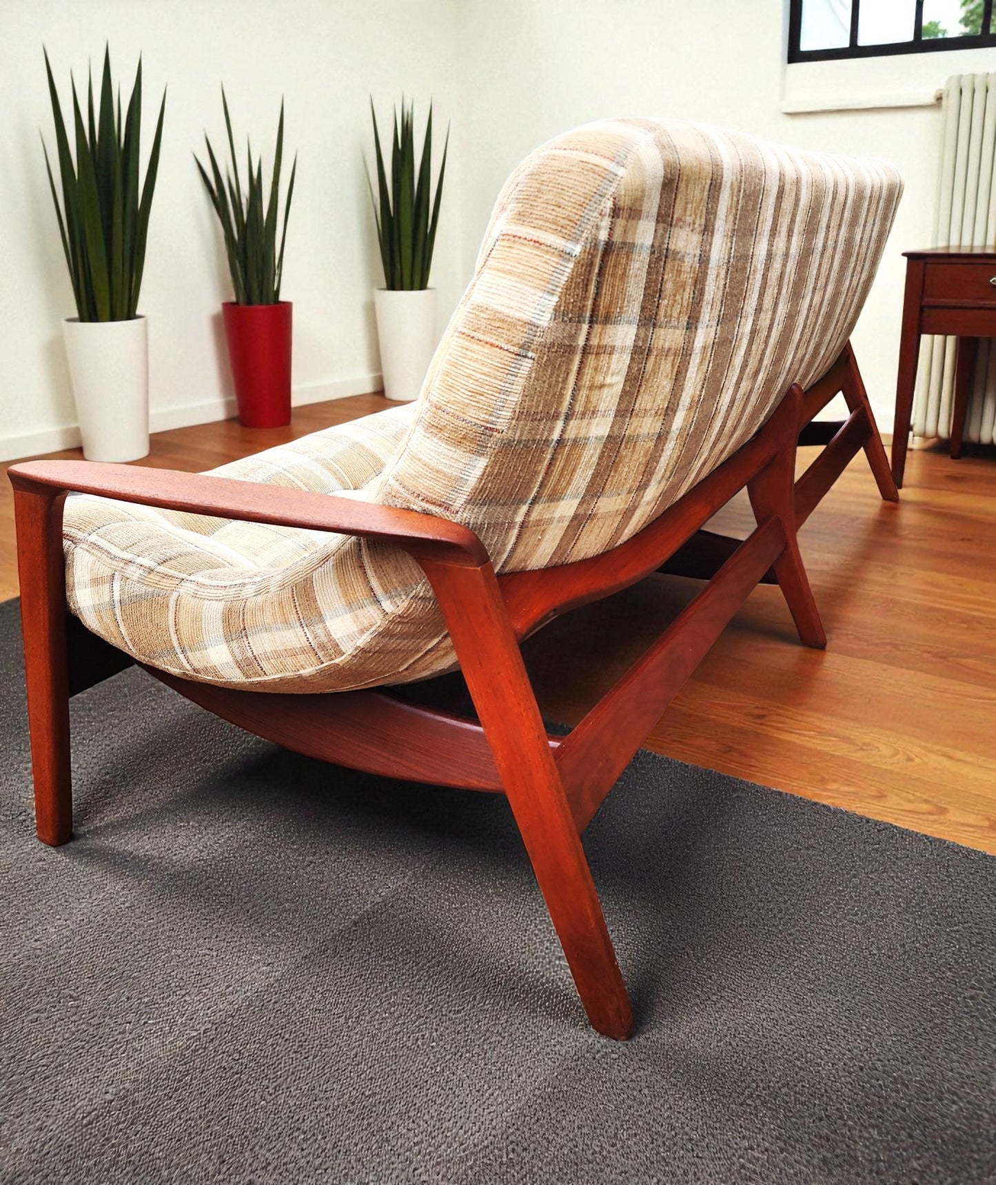 REFINISHED Mid Century Modern R.Huber Teak Scoop Sofa