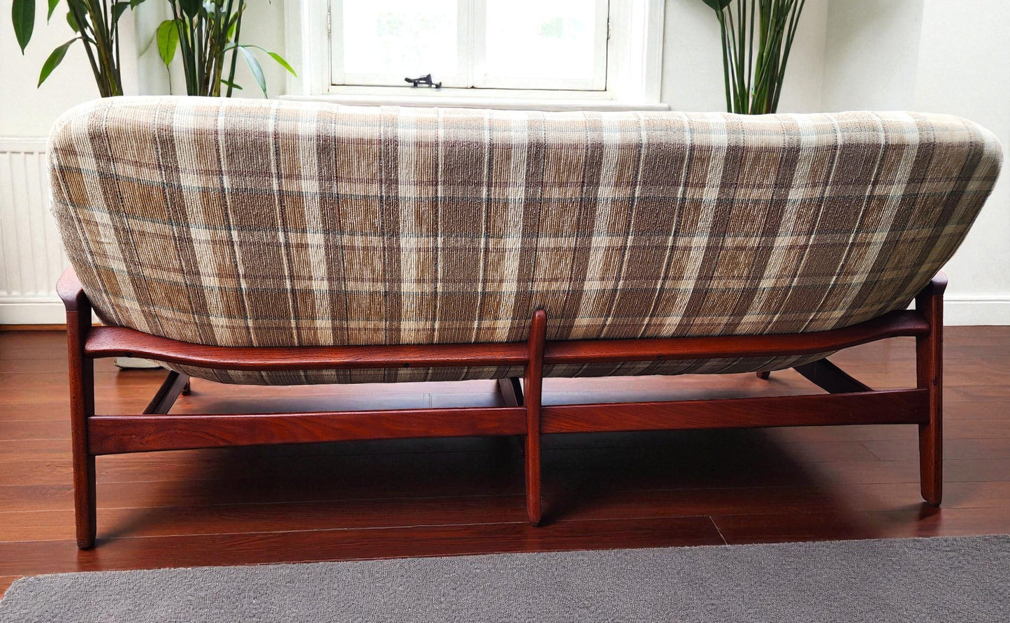 REFINISHED Mid Century Modern R.Huber Teak Scoop Sofa