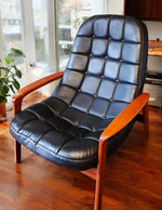 REFINISHED Mid Century Modern R.Huber Teak SCOOP Lounge Chair 2