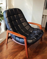 REFINISHED Mid Century Modern R.Huber Teak SCOOP Lounge Chair 8