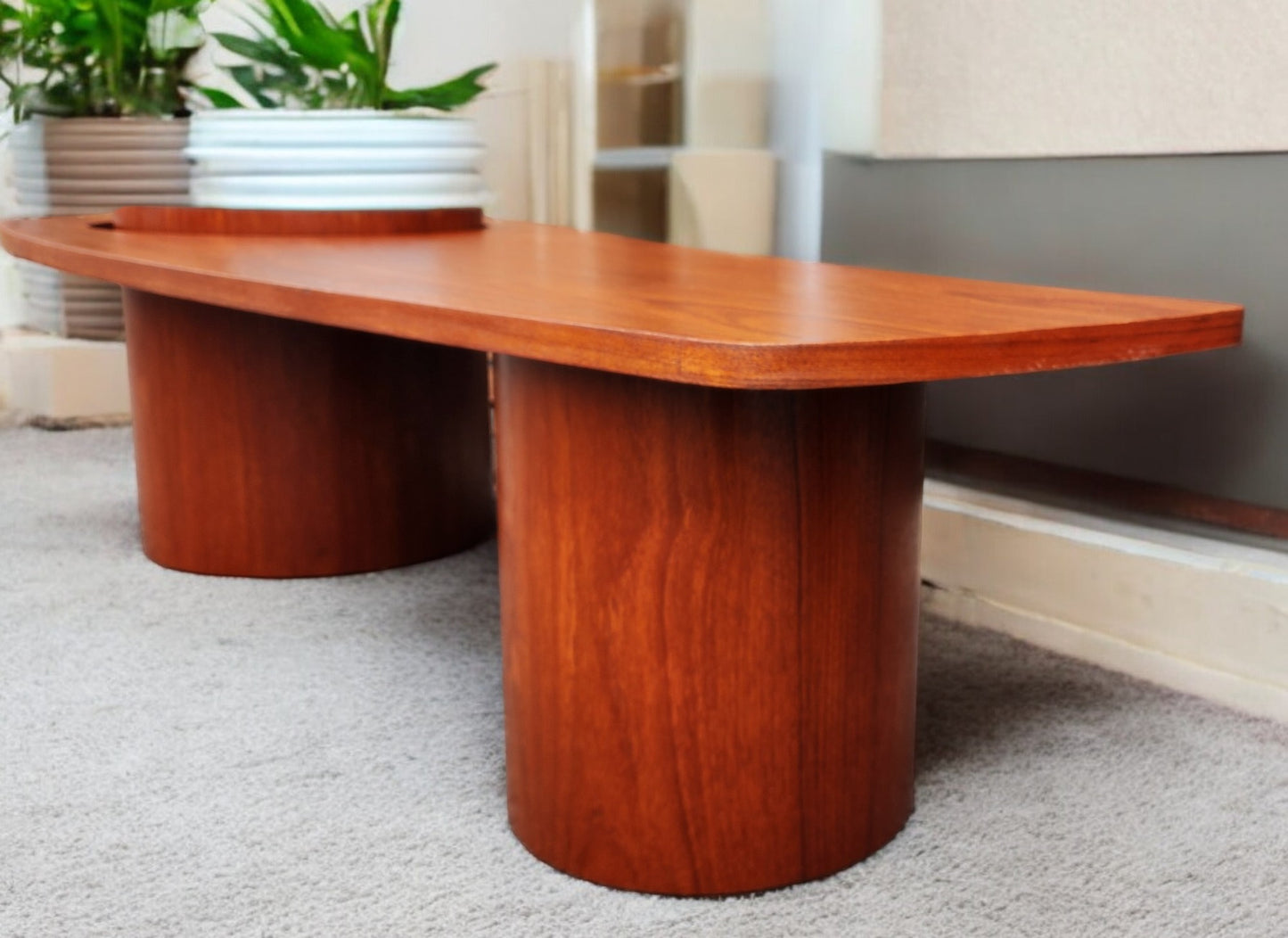 REFINISHED Mid Century Modern Teak Martini Coffee Table by RS Associates