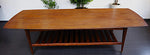 REFINISHED Mid Century Modern RUSPAN Surfboard Coffee Table w Shelf, 60