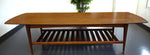 REFINISHED Mid Century Modern RUSPAN Surfboard Coffee Table w Shelf, 60