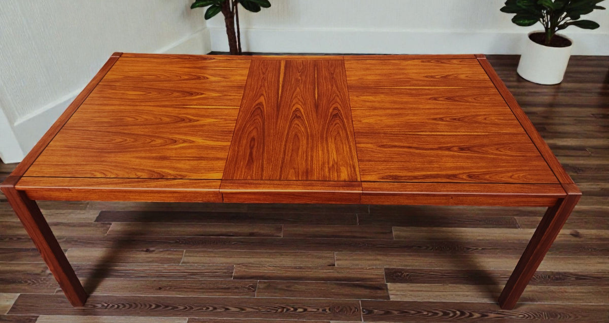 REFINISHED Mid Century Modern Rosewood Table w 2 Leaves 54