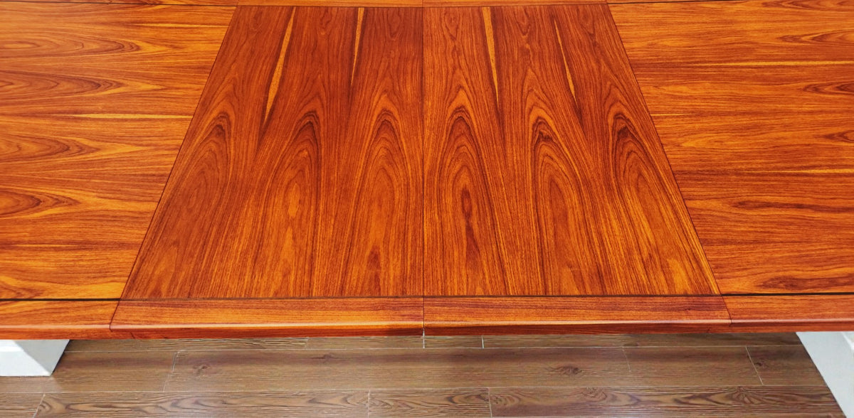REFINISHED Mid Century Modern Rosewood Table w 2 Leaves 54