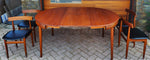 REFINISHED Danish MCM ROUNDETTE Teak Extension Table & 4 Chairs (four-legged) by Hans Olsen 10