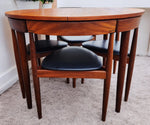 REFINISHED Danish MCM ROUNDETTE Teak Extension Table & 4 Chairs by Hans Olsen 6