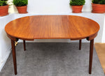 REFINISHED Danish MCM ROUNDETTE Teak Extension Table & 4 Chairs by Hans Olsen 7