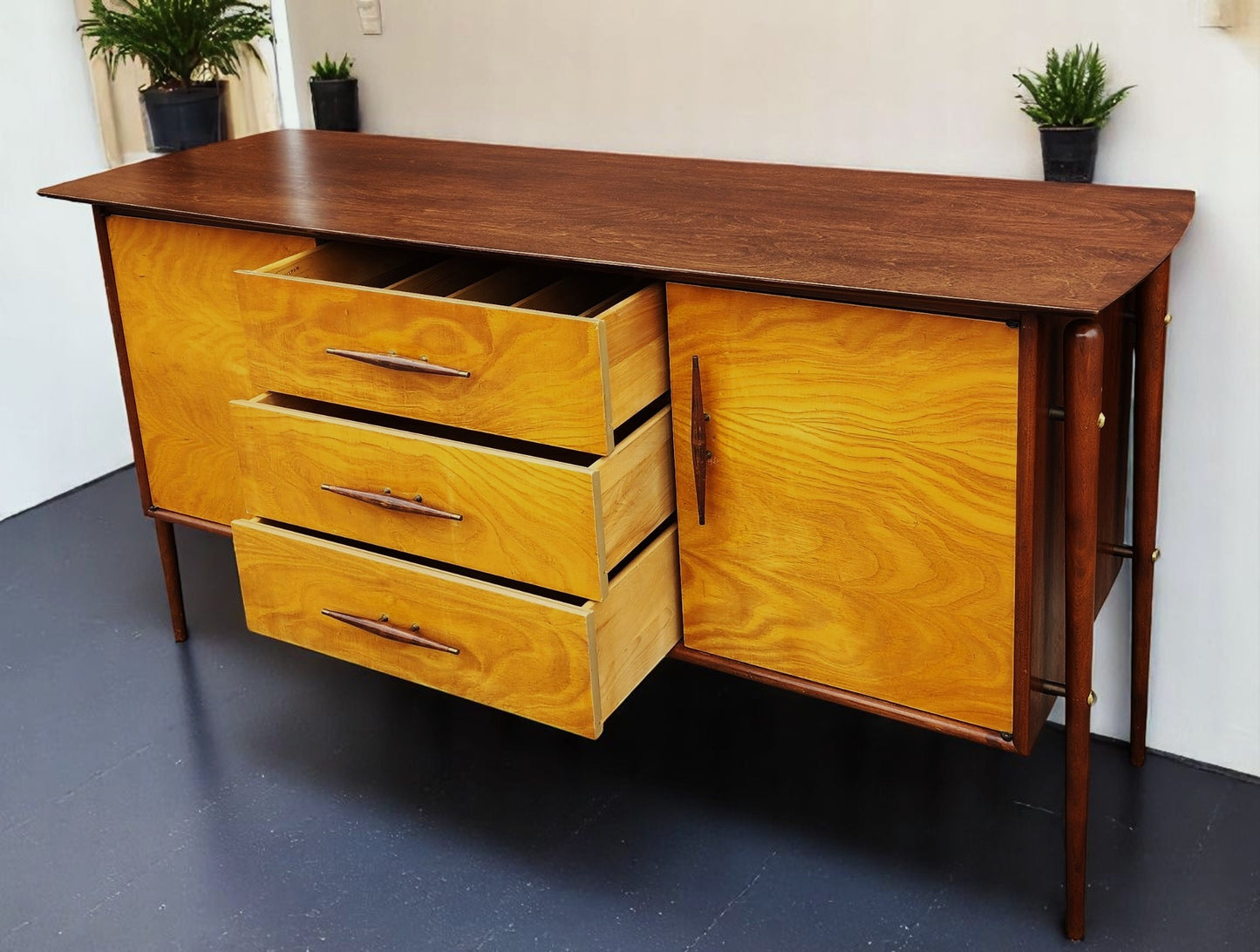 REFINISHED Mid Century Modern Ruspan Sideboard by Russell Spanner