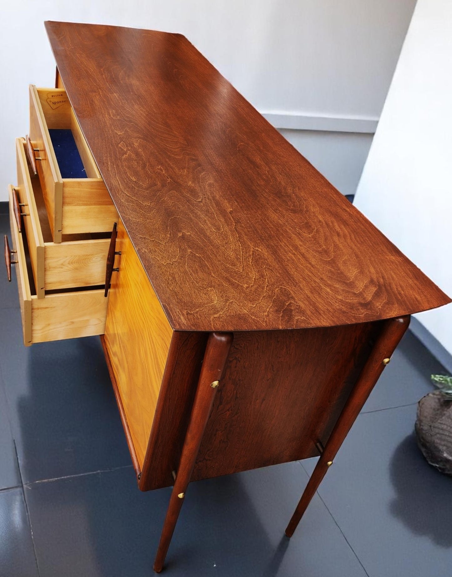 REFINISHED Mid Century Modern Ruspan Sideboard by Russell Spanner