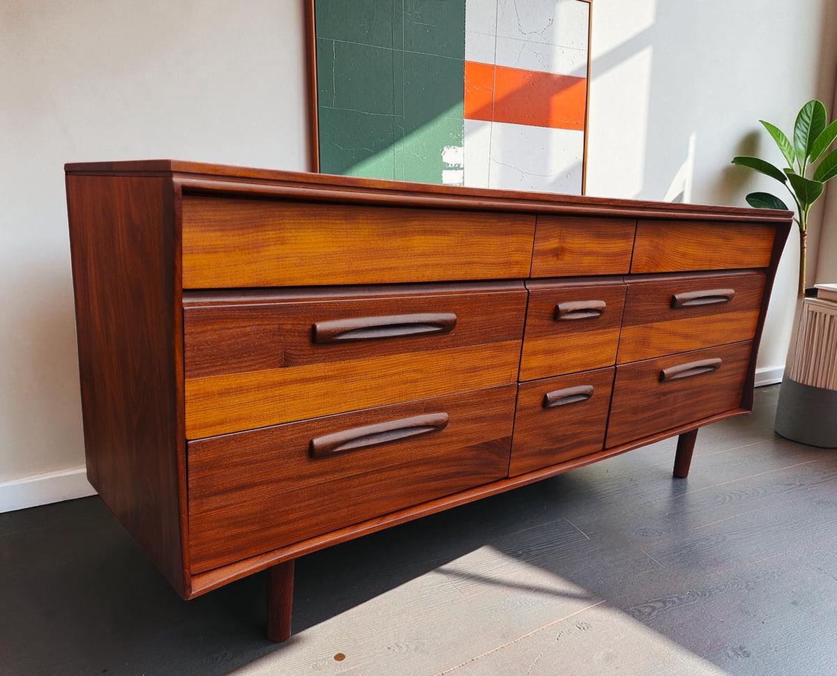 REFINISHED Mid Century Modern SOLID TEAK Dresser by J. Kuypers for Imperial
