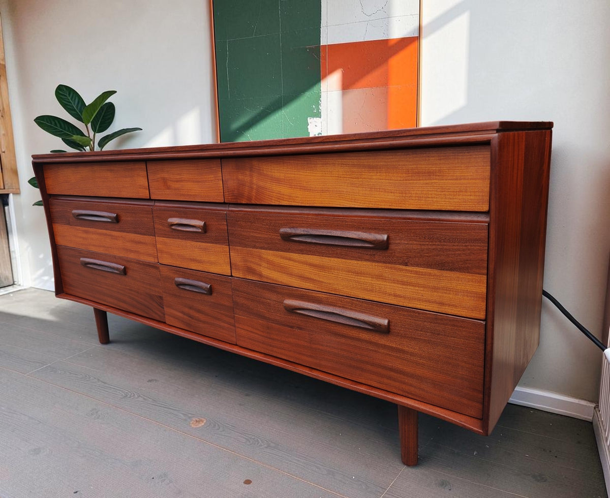 REFINISHED Mid Century Modern SOLID TEAK Dresser by J. Kuypers for Imperial