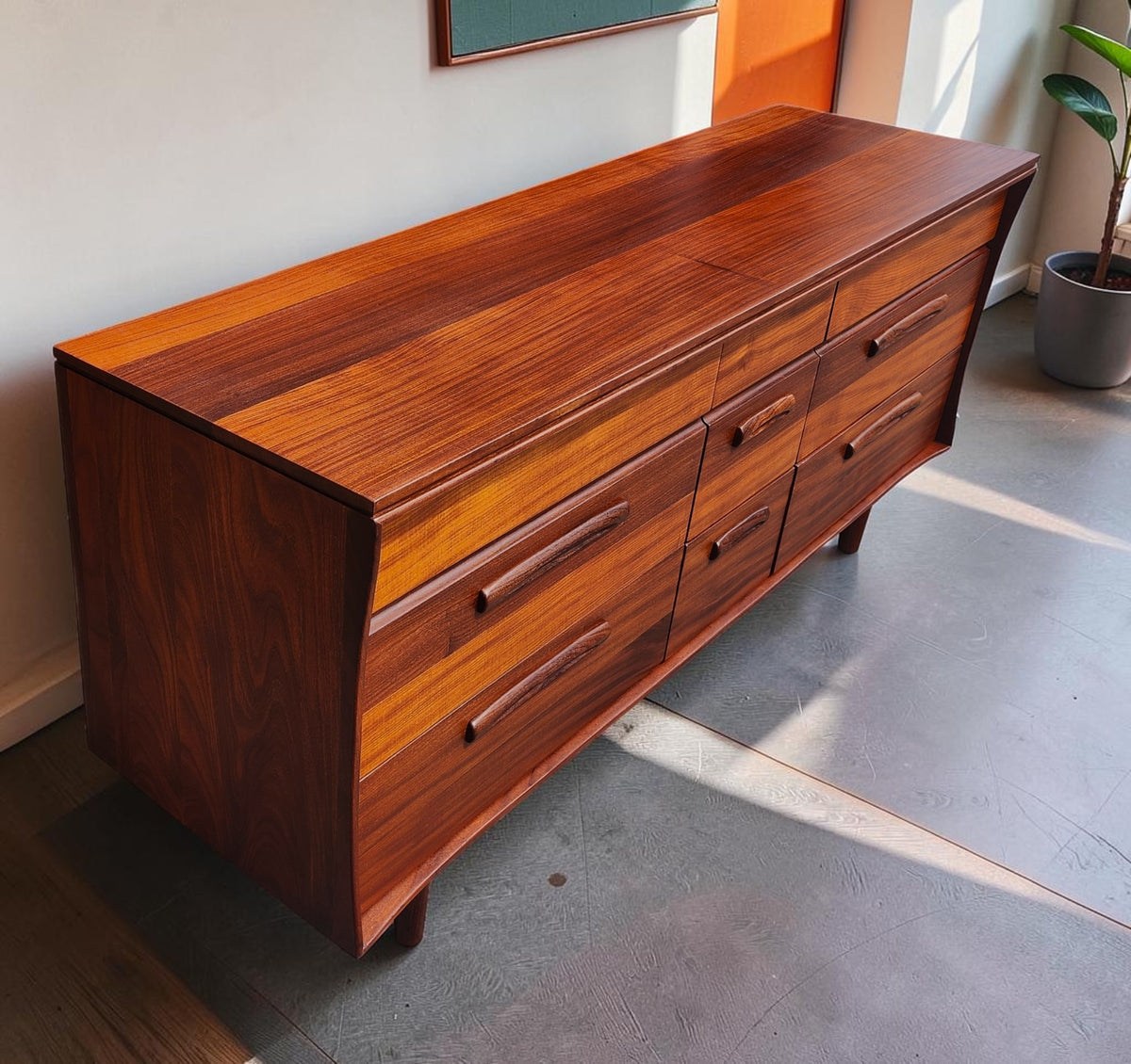 REFINISHED Mid Century Modern SOLID TEAK Dresser by J. Kuypers for Imperial