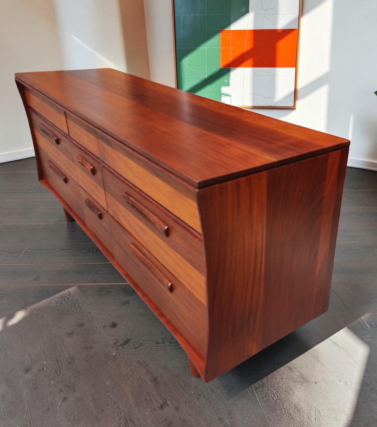 REFINISHED Mid Century Modern SOLID TEAK Dresser by J. Kuypers for Imperial