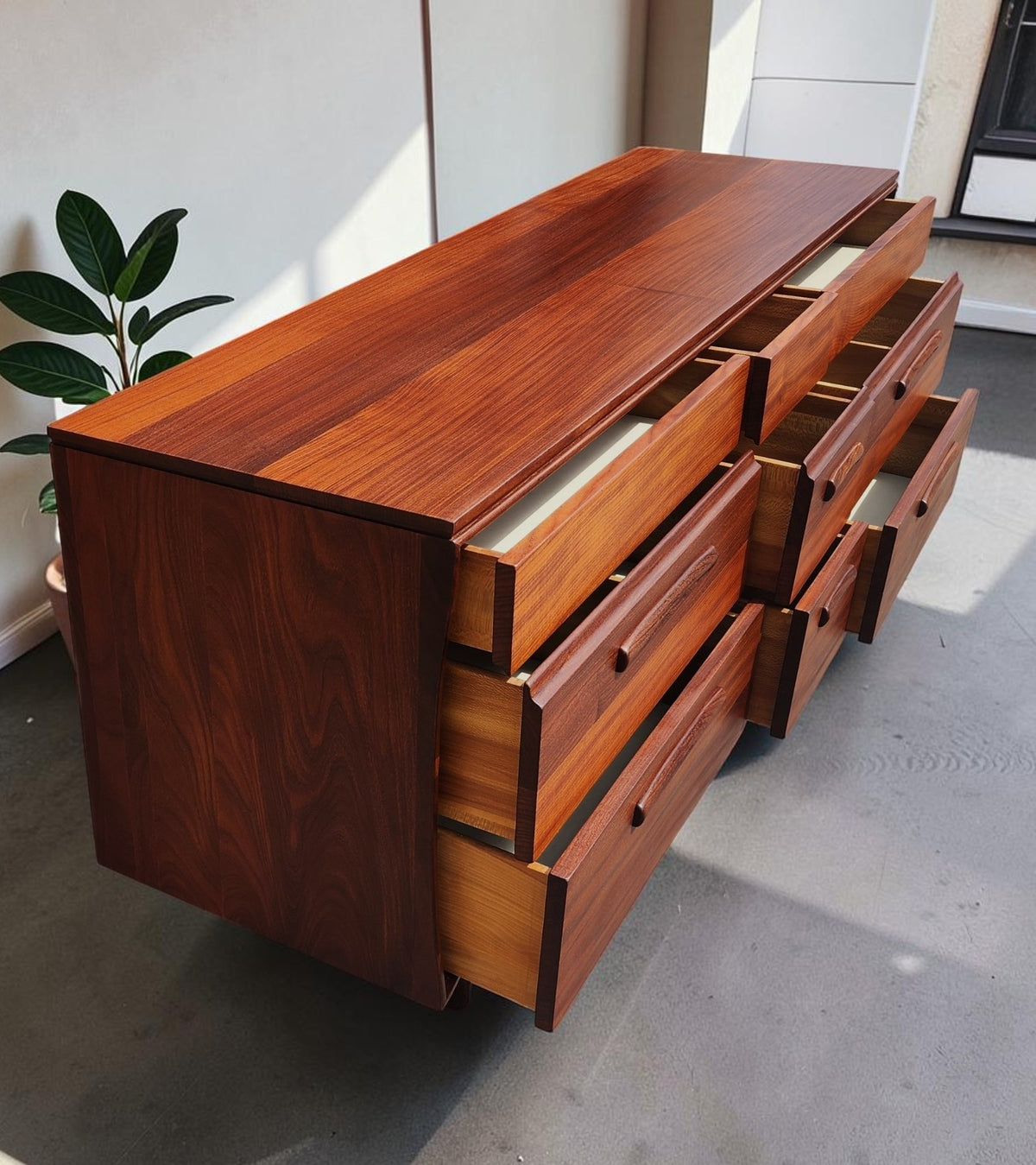 REFINISHED Mid Century Modern SOLID TEAK Dresser by J. Kuypers for Imperial