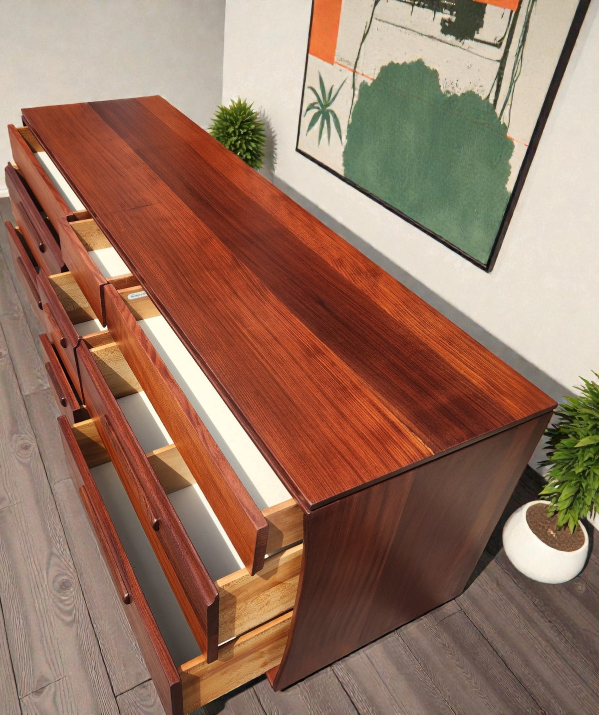 REFINISHED Mid Century Modern SOLID TEAK Dresser by J. Kuypers for Imperial