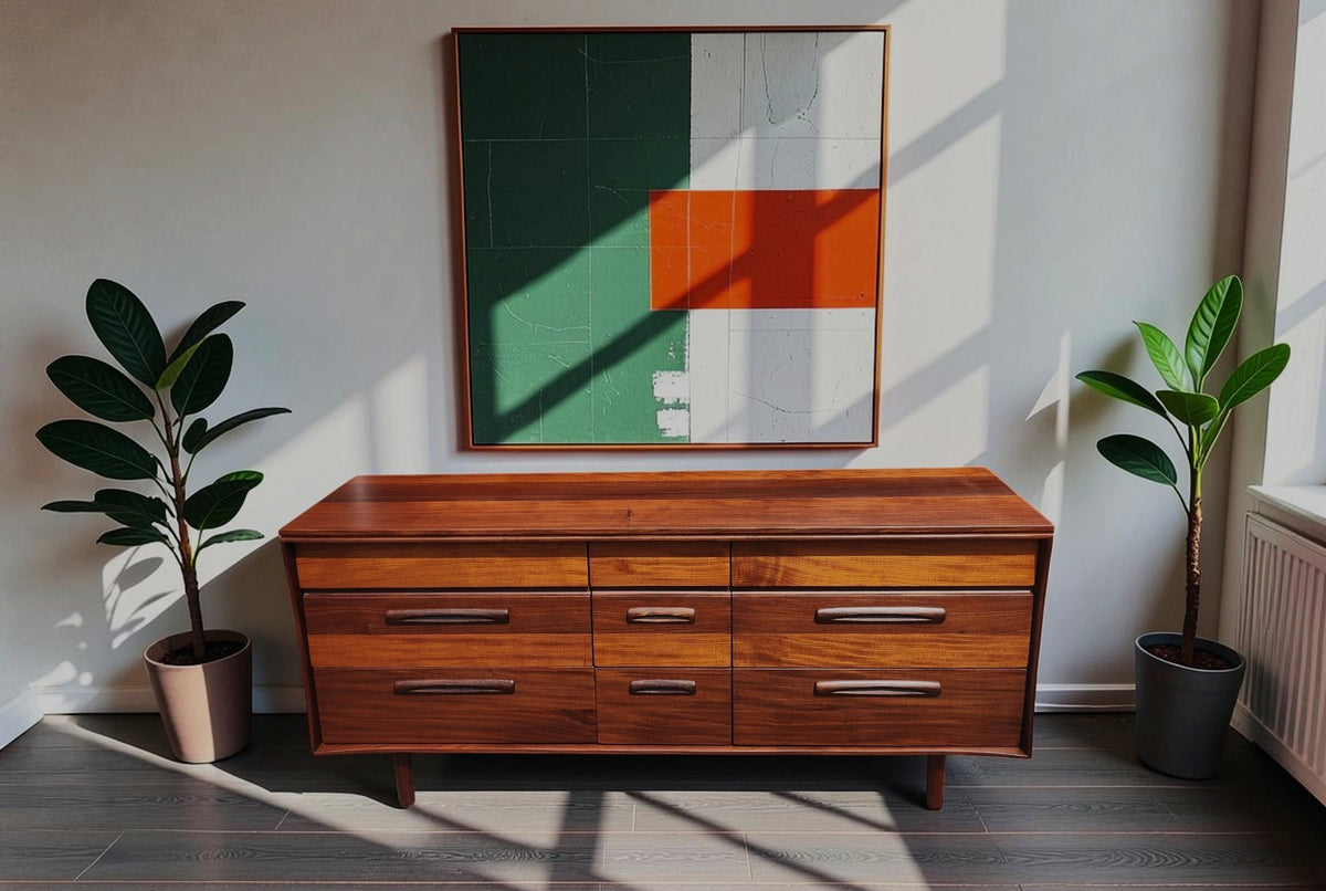 REFINISHED Mid Century Modern SOLID TEAK Dresser by J. Kuypers for Imperial