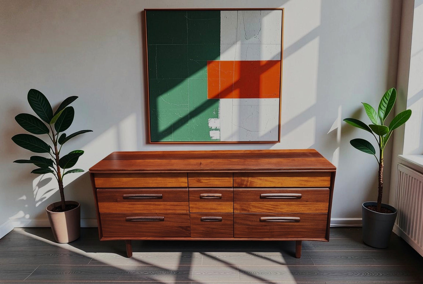 REFINISHED Mid Century Modern SOLID TEAK Dresser by J. Kuypers for Imperial