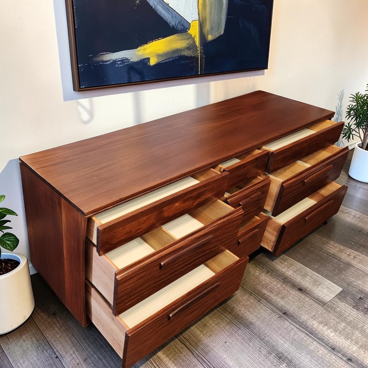 REFINISHED Mid Century Modern SOLID TEAK Dresser by J. Kuypers for Imperial