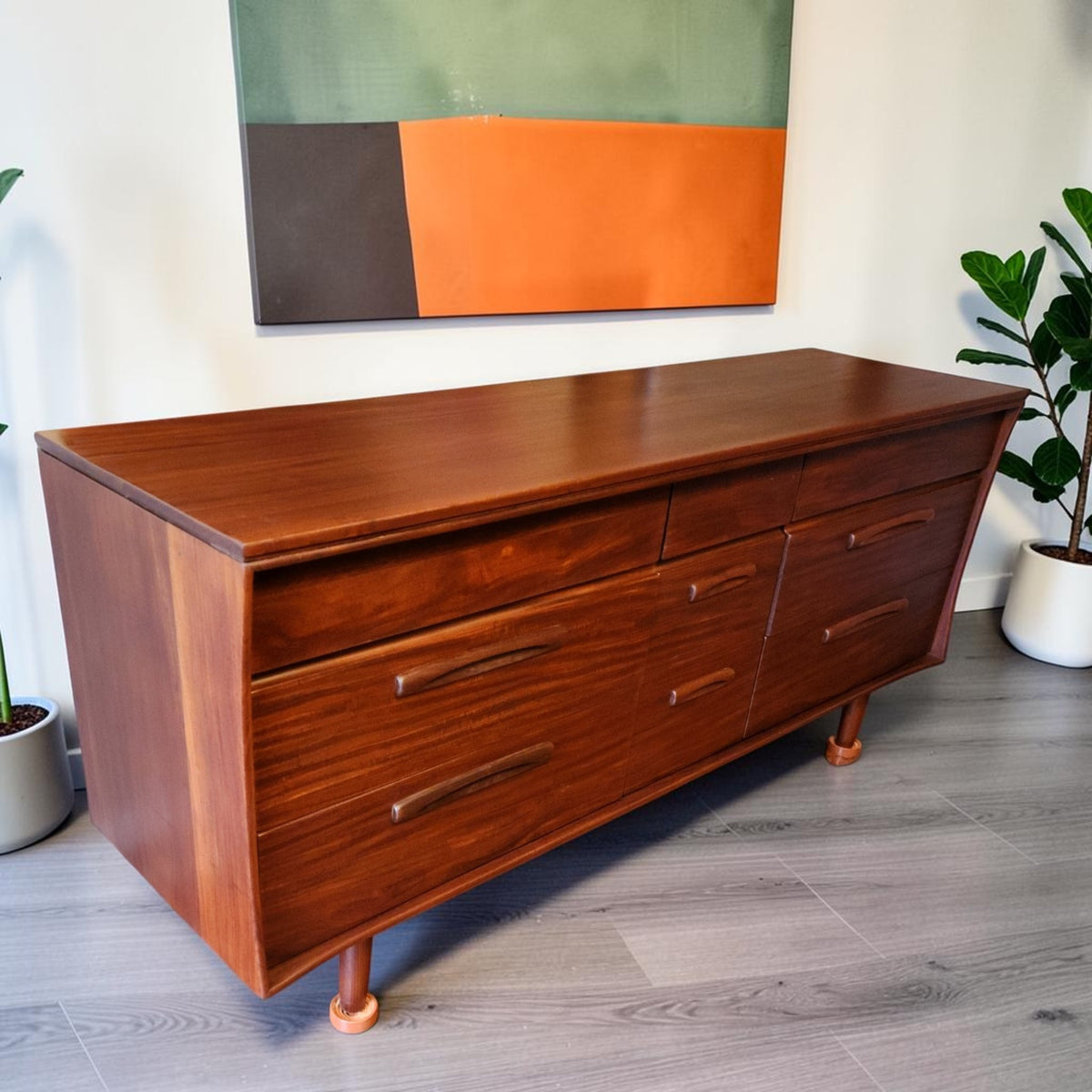 REFINISHED Mid Century Modern SOLID TEAK Dresser by J. Kuypers for Imperial