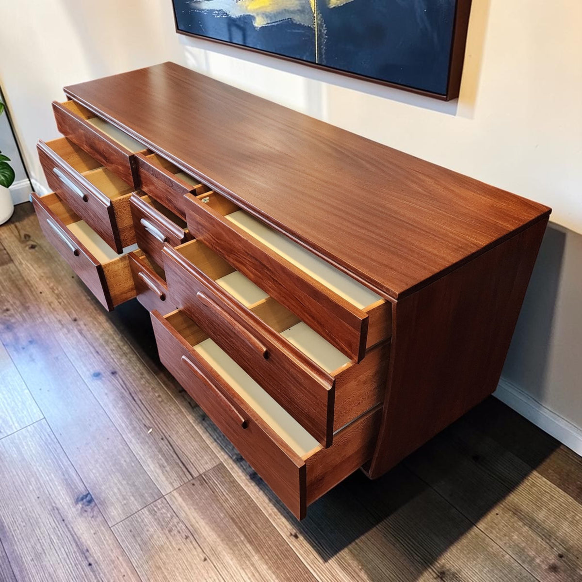 REFINISHED Mid Century Modern SOLID TEAK Dresser by J. Kuypers for Imperial