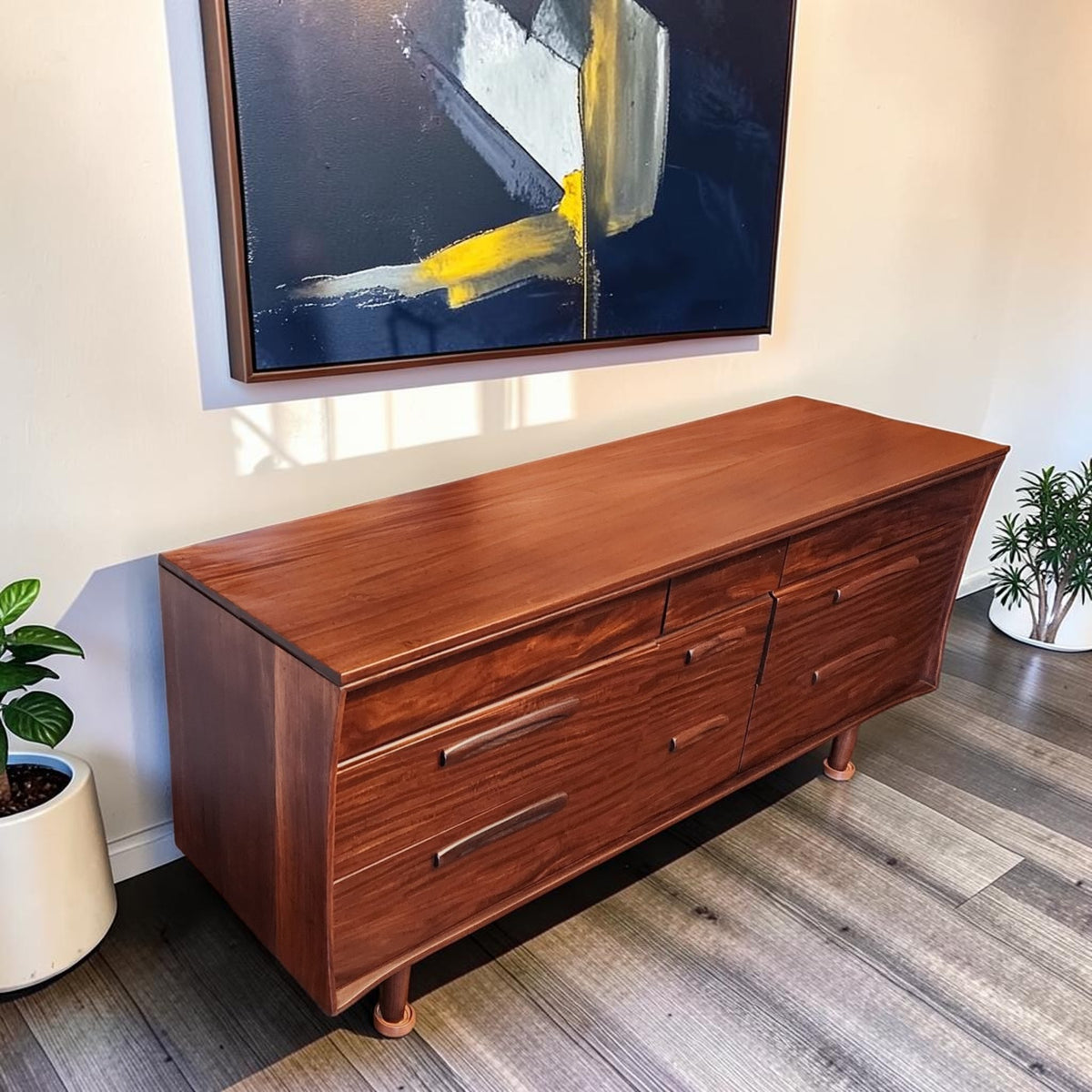 REFINISHED Mid Century Modern SOLID TEAK Dresser by J. Kuypers for Imperial