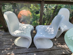 Iconic Mid Century Modern Saarinen style Tulip Oval Dining Table & 6 Panton Chairs, vintage 11