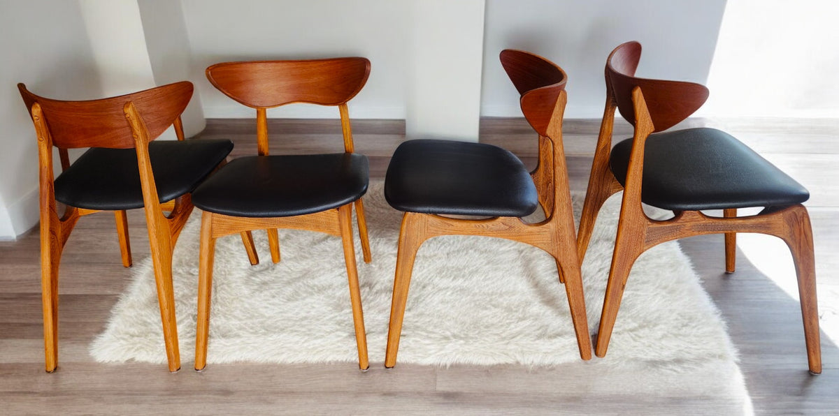 4 REFINISHED Mid Century Modern Walnut Chairs by Deilcraft