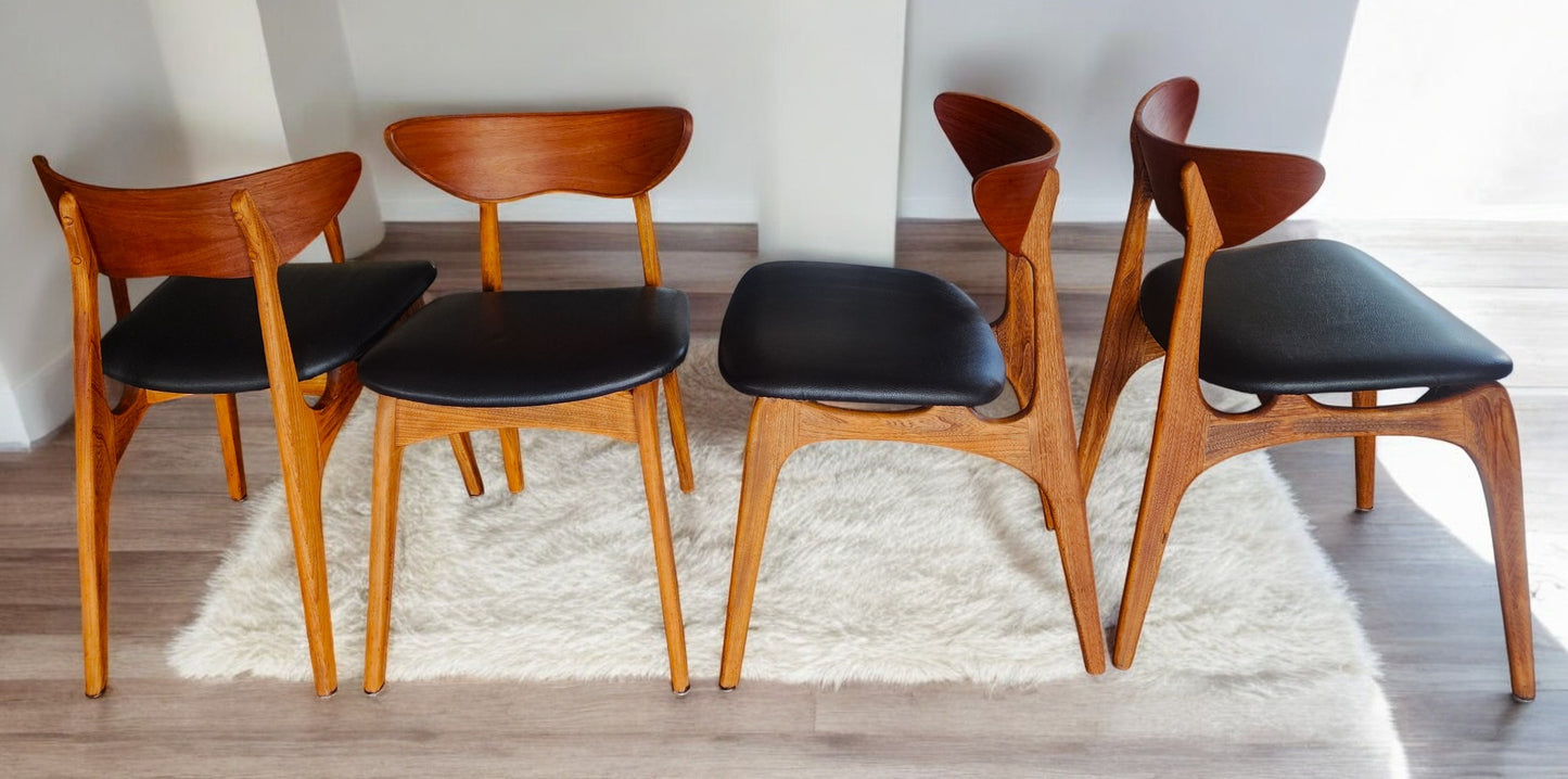 4 REFINISHED Mid Century Modern Walnut Chairs by Deilcraft