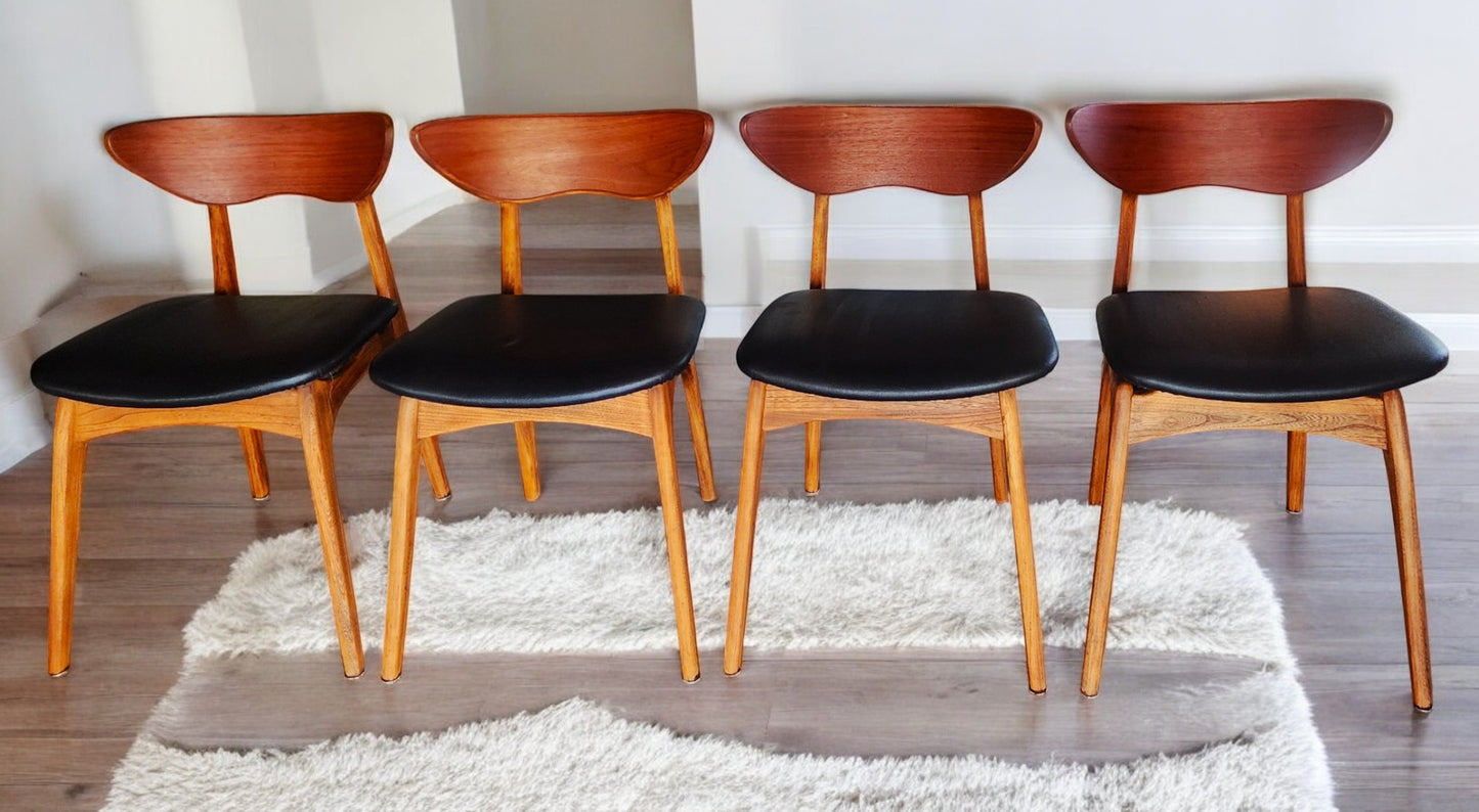 4 REFINISHED Mid Century Modern Walnut Chairs by Deilcraft