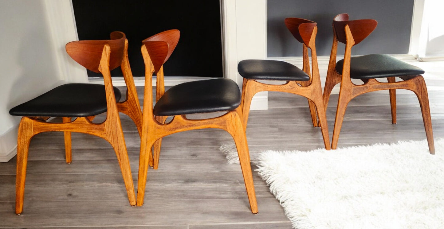4 REFINISHED Mid Century Modern Walnut Chairs by Deilcraft