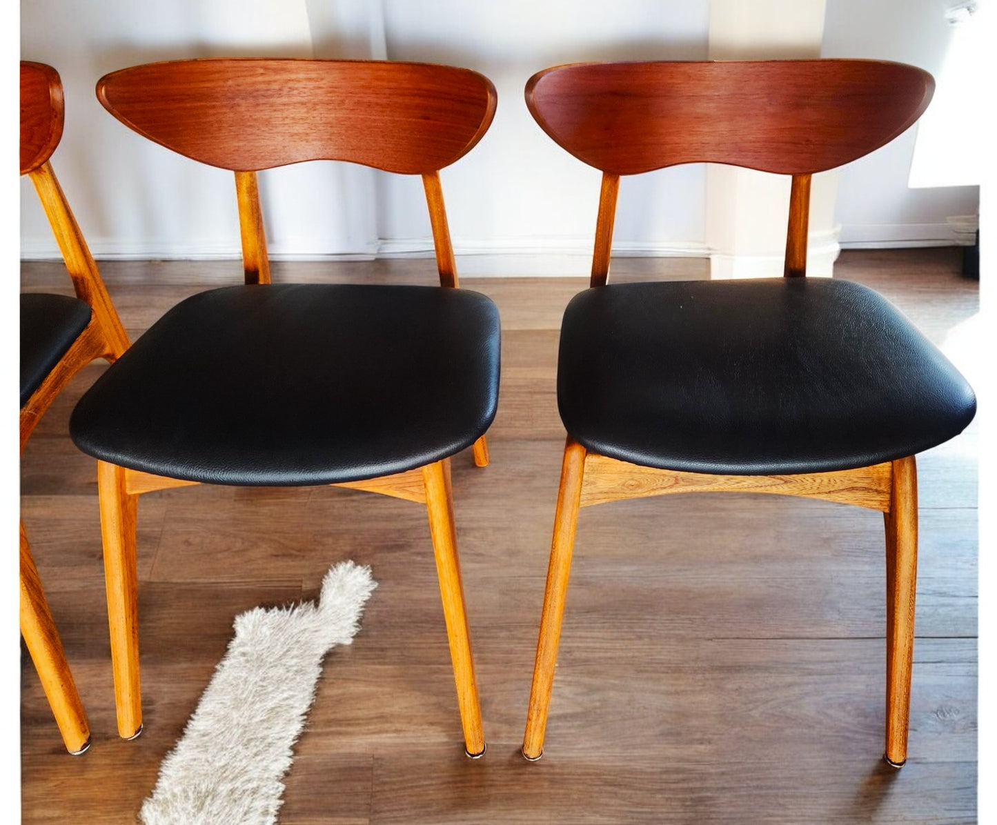 4 REFINISHED Mid Century Modern Walnut Chairs by Deilcraft