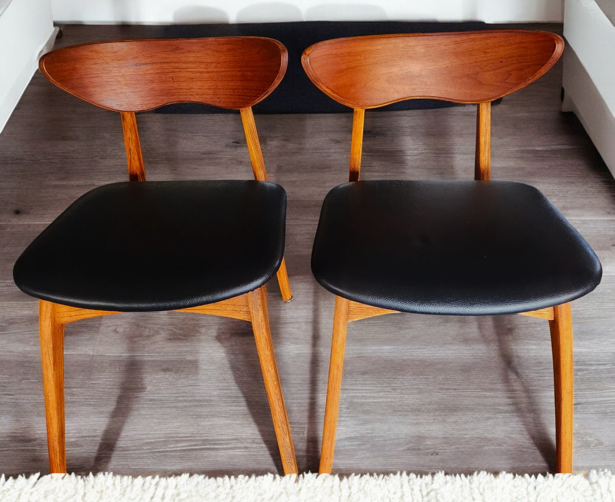 4 REFINISHED Mid Century Modern Walnut Chairs by Deilcraft