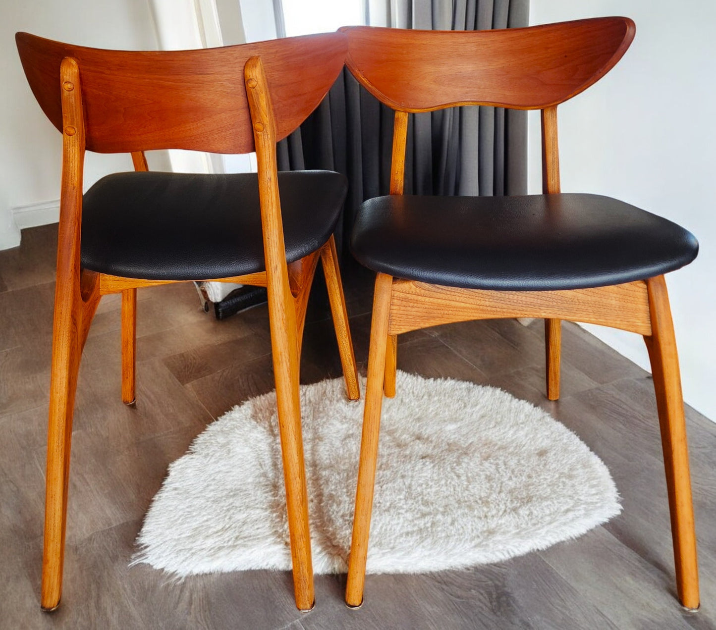 4 REFINISHED Mid Century Modern Walnut Chairs by Deilcraft