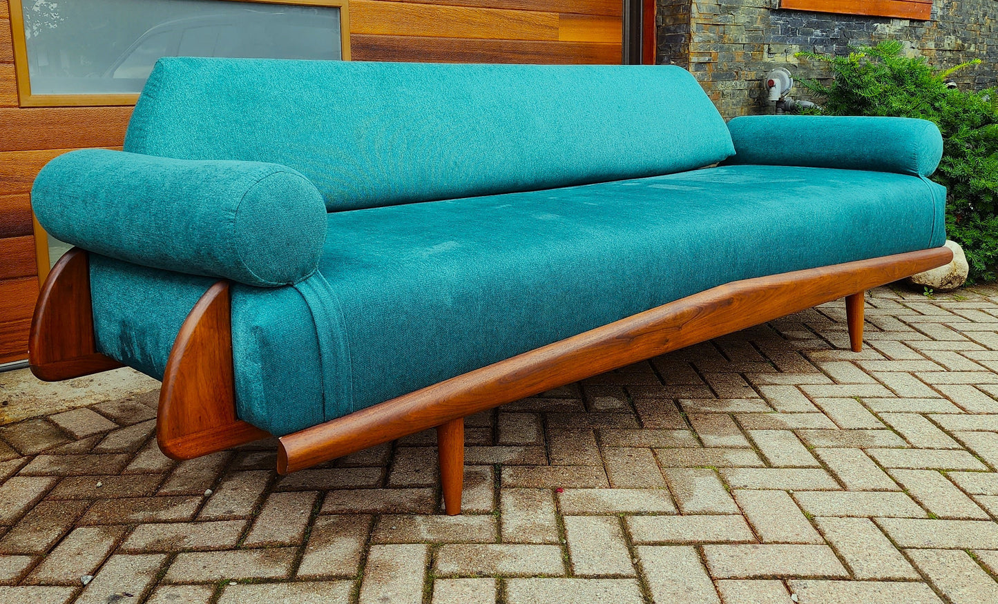 REFINISHED REUPHOLSTERED Mid Century Modern Sofa by Adrian Pearsall 100"