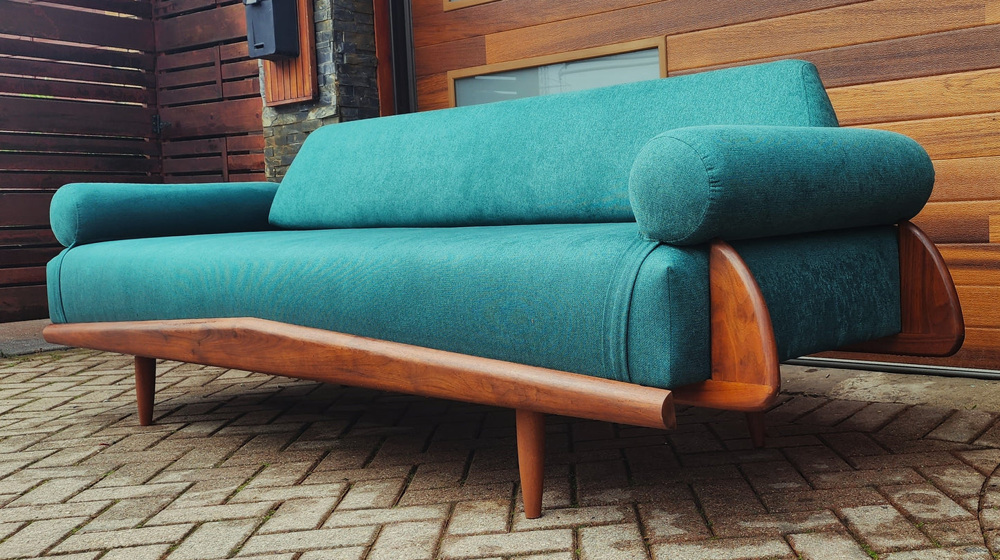 REFINISHED REUPHOLSTERED Mid Century Modern Sofa by Adrian Pearsall 100"