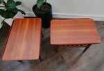 2 REFINISHED Mid Century Modern Teak Accent Tables w Shelves 11