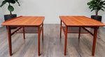2 REFINISHED Mid Century Modern Teak Accent Tables w Shelves 3
