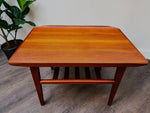 2 REFINISHED Mid Century Modern Teak Accent Tables w Shelves 6