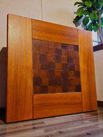 REFINISHED Danish Mid Century Modern Teak Accent Table w Inlay & Shelf 11
