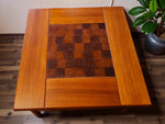 REFINISHED Danish Mid Century Modern Teak Accent Table w Inlay & Shelf 2