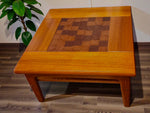 REFINISHED Danish Mid Century Modern Teak Accent Table w Inlay & Shelf 8