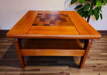 REFINISHED Danish Mid Century Modern Teak Accent Table w Inlay & Shelf 9