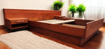 REFINISHED Mid Century Modern Teak Bed w Floating Nightstands Queen 5