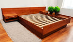 REFINISHED Mid Century Modern Teak Bed w Floating Nightstands Queen 7