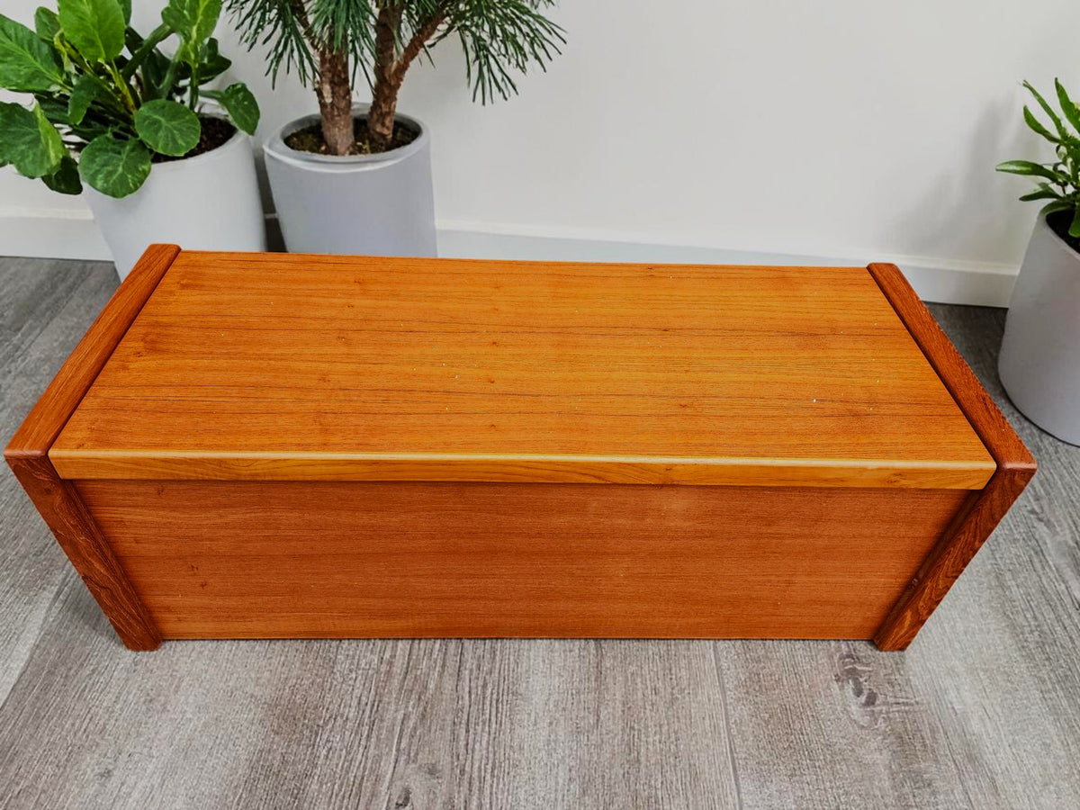REFINISHED Mid Century Modern Teak Blanket Chest Cedar Lined 51