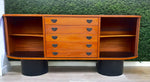REFINISHED MCM Teak Buffet with Tambour Doors La Rose by RS Associates 75