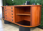 REFINISHED MCM Teak Buffet with Tambour Doors La Rose by RS Associates 75